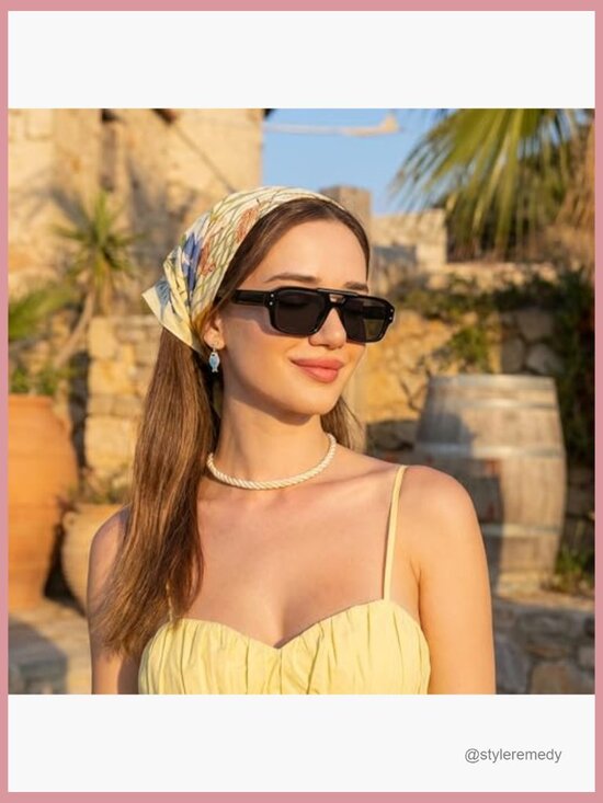 Retro Aviator Sunglasses, Square Frame, UV400 Protection, Lightweight Composite